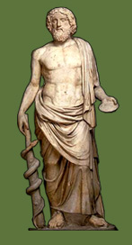 Asklepios/skulap ist in der antiken Mythologie der Gott der Heilkunst.